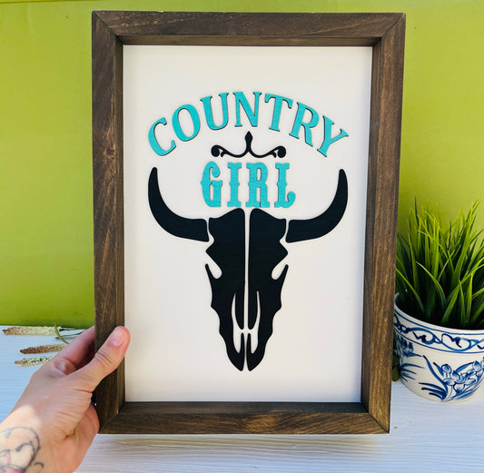Country Girl Wood Sign 10x14